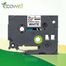 Ecowell Compatible Laminated Label FX231 12mm Flexible ID Tape Black on white for label printer 2024 - buy cheap
