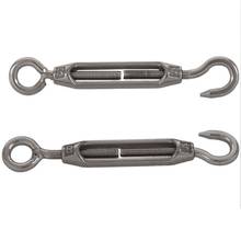 Pair Adjustable Silver Tone Cable Wire Rope Hook Eye Turn Buckle 3.8 inch - 5.1 inch 2024 - buy cheap