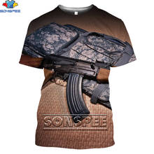 SONSPEE аниме Беретта винтовка пистолет AK47 футболки Off White уличная Мужская футболка 3D принт короткий рукав Военная футболка Homme 2024 - купить недорого
