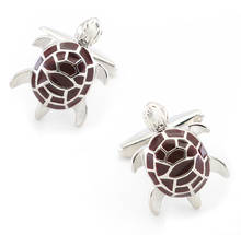 Men's Tortoise Cufflinks Quality Brass Material Coffee Color Fashion Turtle Cuff Links Wholesale & Retail Free Shipping 2024 - buy cheap