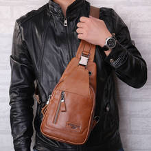 2019 New Genuine Leather Men Chest Bag Vintage Cowhide Male Travel Messenger Bag Small Shoulder Sling Day Pack Chest Bag 2024 - buy cheap