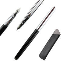 Pluma estilográfica clásica negra y plateada con punta de iridio de 0,5mm, el mejor regalo de negocios, bolígrafos de tinta de Metal, envío gratis 2024 - compra barato