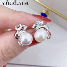 YIKALAISI 925 Sterling Silver Jewelry Pearl Earrings 2020 Fine Natural Round Pearl jewelry 7-8mm Earrings For Women wholesale 2024 - buy cheap