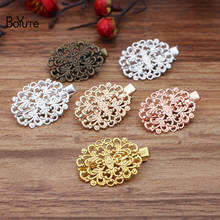 BoYuTe (20 Pieces/Lot) 24*31MM Flower Filigree Hair Clips Vintage Diy Hand Made Hair Accessories Wholesale 2024 - buy cheap
