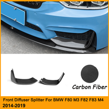 F82 M4 Carbon Diffuser Cupwings Splitter For BMW F80 M3 F82 F83 M4 Front Bumper Lip Body Kit Exterior Cover 2014-2019 2024 - buy cheap