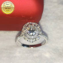 Solid 18K Gold Moissanite Diamond Ring 2ct D color VVS a set fo ring With national certificate 0018 2024 - buy cheap