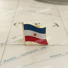 Yugoslavia National Flag Lapel Pins Crystal Epoxy Metal Enamel Badge Paint Brooch Souvenir Suit  Personality  Commemorative 2024 - buy cheap