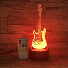 Lâmpada criativa 3d touch/controle remoto para guitarra elétrica luz noturna led de 7 cores presente 2024 - compre barato