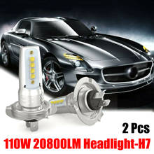 2pcs Auto Headlamp Fog Light Bulb H7 Car LED Headlight Bulbs Conversion Kit Hi/Lo Beam 110W 6000K Super Bright 2024 - buy cheap