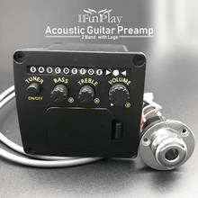 PREAMPLIFICADOR de Guitarra acústica de 2 bandas con salida de latón de 6,35mm, cubierta de clavija final, Guitarra EQ con sintonizador, pastilla piezoeléctrica 2024 - compra barato