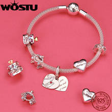 WOSTU-abalorios de plata esterlina 925 para pastel de boda, cuentas de princesa, calabaza, coche, corazón, pulsera, collar FNC271 2024 - compra barato