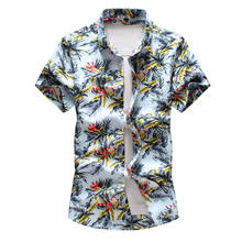 2020 Summer New Men's Short Sleeve Shirt Fashion Casual Hawaiian Shirt flower shirt male Plus Size 5XL 6XL 7XL 2024 - buy cheap