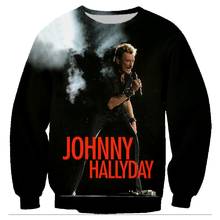 Джонни Холлидей рок кофты Harajuku мужские пуловеры толстовки 3D из двух предметов: толстовка с капюшоном и рисунком в стиле «хип-хоп»; Повседневная Уличная одежда с капюшоном топы 2024 - купить недорого