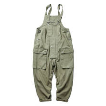 Men's Loose Casual Multi Pockets Cargo Bib Overalls Suspenders Jumpsuits Working Clothing Pants 2024 - buy cheap