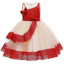 Vestido bordado para fiesta de bodas, para niña, primer cumpleaños, fiesta de eucaristas, con cuentas y lazo 2024 - compra barato