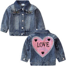 New Kids Denim Jackets for Girls Baby Flower Embroidered Coats Spring Autumn Fashion Child Kids Outwear RippeJeans Jackets 2024 - buy cheap