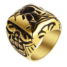 Valily-anillo de oro Punk para hombre, joyería de acero inoxidable, estilo hip hop, para motocicleta, venta al por mayor 2024 - compra barato