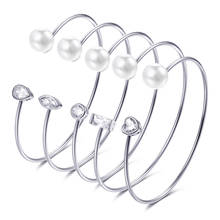 ERLUER-Pulseras con dijes para mujer, joyería ajustable de perlas de imitación, cristal de circonita, pulsera de boda, joyería 2024 - compra barato