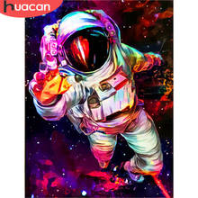 HUACAN Full Drill Diamond Painting Portrait Astronaut Embroidery Mosaic Space Cross Stitch Rhinestones Picture Handcraft 2024 - buy cheap