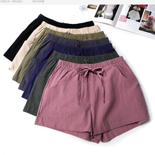 Shorts feminino algodão plus size, esportivo folgado cintura alta 2024 - compre barato