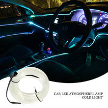 Tira de luces LED para Interior de coche, cuerda de alambre para decoración de coche, tubo de cuerda Flexible de neón, 1M/5M 2024 - compra barato