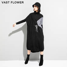 Женское трикотажное платье-свитер средней длины, с длинным рукавом 2024 - купить недорого