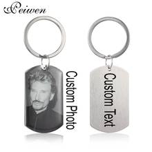 Custom Keychain Personalized Customized Photo Engrave Keychains Stainless Steel Keyring Charm Key Chain Mothers Fathers Day Gift 2024 - buy cheap