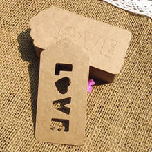 Etiquetas de papel Kraft hechas a mano con amor, etiquetas de regalo de boda y embalaje de galletas, etiquetas colgantes de regalo, 4,5x9,5 cm, 50 Uds. 2024 - compra barato
