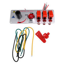 Panel de interruptor de encendido abatible para coches de carreras profesionales, palanca de botón LED de arranque de motor, 5 en 1, 12V, accesorios 2024 - compra barato