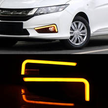 CSCSNL 1Pair Daytime Running Lights LED DRL for Honda CITY 2015 2016 Fog lamp cover driving light Yellow turning signal lights 2024 - buy cheap
