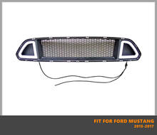 Good Quality ABS Front Middle Grille Racing Grill Front Bumper Grill With LED Lights 3 Colors For Ford Mustang 2015 2016 2017 2024 - buy cheap
