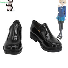 CosplayLove Girls Und Panzer Darjeeling Black Shoes Cosplay Long Boots Leather Custom Made For Halloween Christmas 2024 - buy cheap