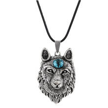 Vintage Tibetan Silver Eye of Devil Wolf Pendant Necklace Power Norse Viking Amulet Animal Head Necklaces For Women Men Fashion 2024 - buy cheap