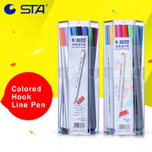 Bolígrafo de línea de gancho de colores STA 6500, 0,4mm, pintado a mano/cómic, pluma de aguja de trazo de 18/26 colores, diseño de boceto de línea arquitectónica 2024 - compra barato