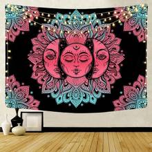 Tapiz de Tarot brujería, alfombras psicodélicas para colgar en la pared, tela de poliéster, decoración Hippie, Boho, India, Mandala gitano, mantas 2024 - compra barato