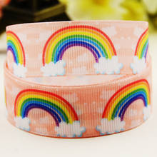 22mm 25mm 38mm 75mm Rainbow Cartoon printed Grosgrain Ribbon party decoration 10 Yards X-03424 2024 - buy cheap