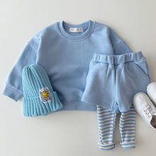 Spring New Baby Clothes Set Boys Candy Color Sweatshirts + Pants 2pcs Set Girls Casual Pullover Suit Kids Children Clothing Sets 2024 - buy cheap