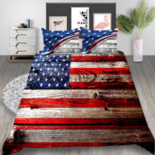 Thumbedding-Juego de cama con estampado de la bandera americana, edredón Retro clásico, suave, doble, diseño único 2024 - compra barato