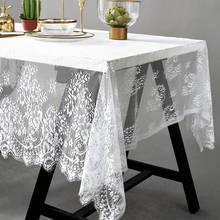 1 pc Rectangle White Lace Tablecloth Dining Table Cover Cloth Home Hotel Textile For Christmas Wedding Event Hotel Decora 2024 - buy cheap