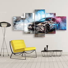 Deportes coche lienzo pintura HD impresión Modular arte moderno 5 piezas Nissan coche fotos cabecera hogar decorativo pared arte carteles 2024 - compra barato