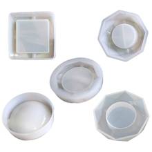 Molde de resina epóxi de cristal diy, forma de silicone redonda/quadrada/homem/polígono de cinzeiro 2024 - compre barato
