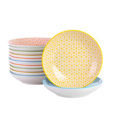 Vancasso Natsuki 4/8/12-Pieces 4-Design Japanese Style Multi-Color Porcelain Soup Plate Salad Snack Fruit Plate(21.5*21.5*4.5cm) 2024 - buy cheap