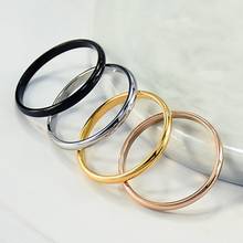 Простое 2 мм тонкое кольцо для пары из титановой стали 4 цвета простое модное кольцо на палец из розового золота и серебра для женщин ювелирные изделия для свадебной вечеринки 2024 - купить недорого