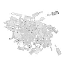 50 Pieces Blank Rectangle Bezel Glue On Bails Charm Pendant Cabochon DIY 2024 - buy cheap