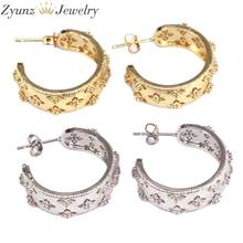 3 Pairs, Korean Style Star CZ Stud Earrings Temperament Delicate Bling Cubic Zirconia Round Earrings Jewelry бижутерия Gift 2024 - купить недорого