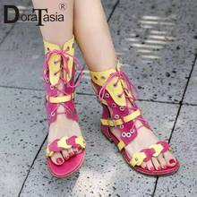 DORATASIA-sandalias de verano femeninas de estilo gladiador con cordón de varios colores, zapatos informales, novedad de 2021 2024 - compra barato