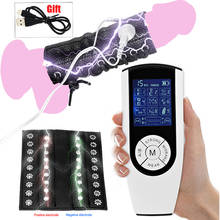 Strong Electric Shock Leather Adjustable Penis Sleeve Electro Stimulation Massage Cock Ring Penis Extender Medical Male Sex Toys 2024 - buy cheap