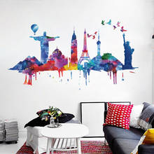 2021 New Building Wall Sticker Teenager Room decor Aesthtic living room Bedroom Modern Decoration Boy Girl Decal Wallstickers 2024 - buy cheap