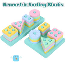 Baby Toys 4 colors Wooden Geometric Sorting Board Block Kids Educational  Geometry Toys Building Blocks sorter Child Gift 2024 - buy cheap