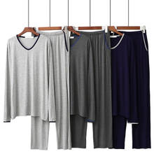 2020 New Modal Pajamas Men's Spring Autumn Long Sleeve Long Pant Sleepwear Pyjama Set Cotton Winter Male Nightwear pijama hombre 2024 - buy cheap